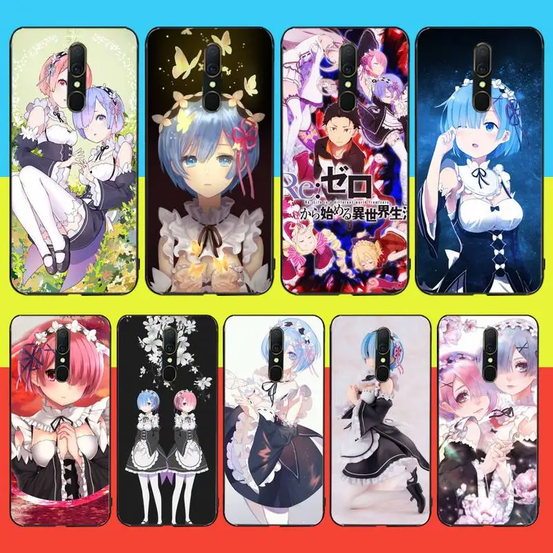

PENGHUWAN Anime Re Life in a different world from zero Black Soft Phone Case Capa For Oppo A5 A9 2020 Reno Z Realme5Pro R11 case
