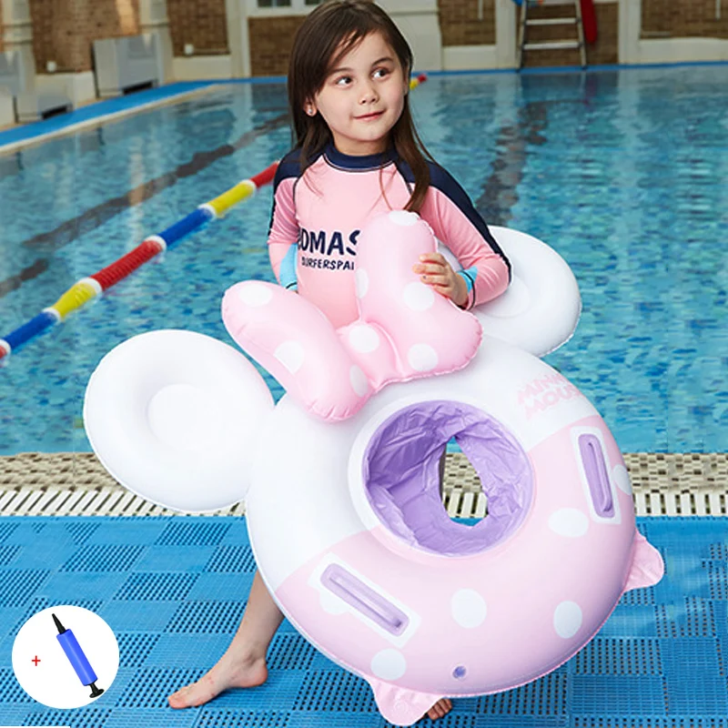 

Cartoon Kids Swimming Ring Baby Inflatable Pool Float Lifebuoy Children Pool Toy Float Thick High quality Cushion With Inflator