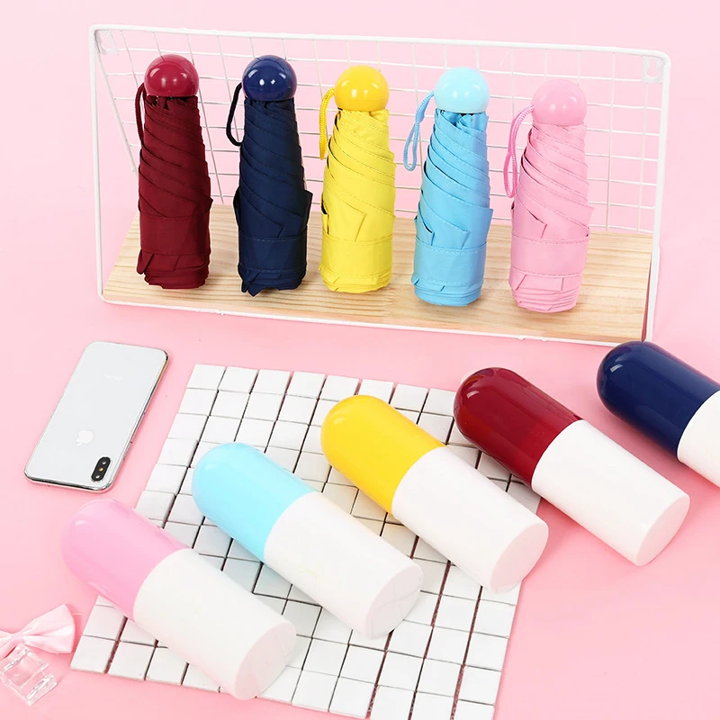 

DJLJLZWE Fashionable Lady Portable Capsule Umbrella Waterproof UV Protection Umbrella Folding Pocket Umbrella Capsule Umbrella