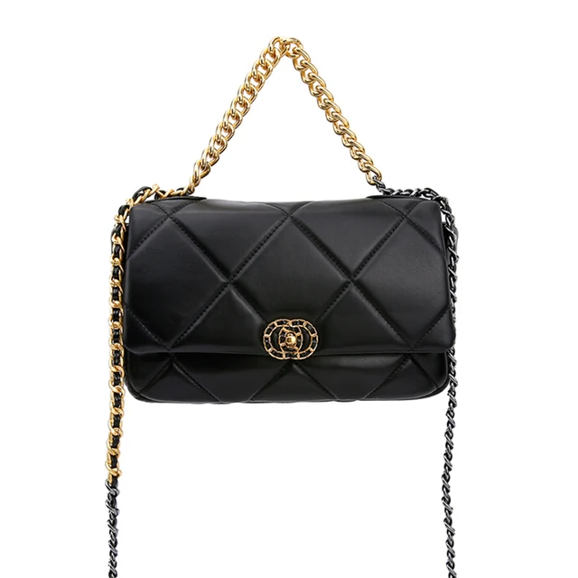 Nuleez  CHN fragrant wind rack handbag lady real leather chic chain handbag ins hottest selling wallet big size bag women