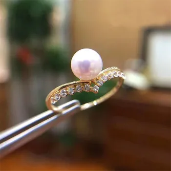 

Trendy style 925 Silver Pearl Ring Finger Ring Adjustable Resizable Ring Findings and Component Jewelry Part Fitting Accessorie