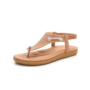 

Women Ladies Fashion Bohemian Style Loafers Casual Crystal Flats Shoes Sandals Sexy High Quality Summer Ladies Shoes X9X2073
