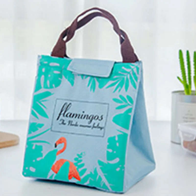 LOOZYKIT Термосумка с фламинго, черная Водонепроницаемая оксфордская Пляжная сумка для ланча, сумка для еды и пикника, сумка-холодильник для женщин и детей
