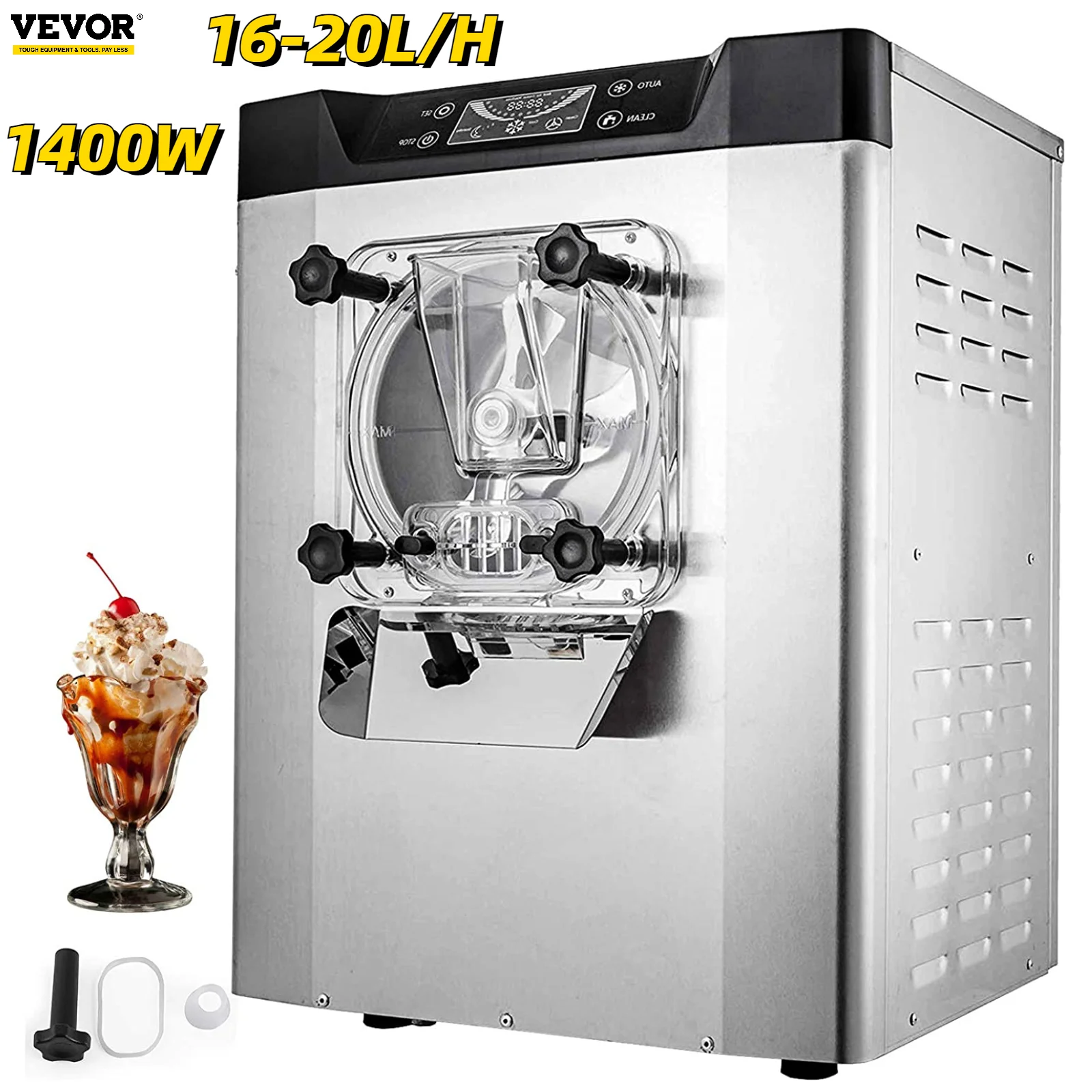 Vevor Commercial Ice Cream Machine 20l/h Table Top Hard Ice Cream