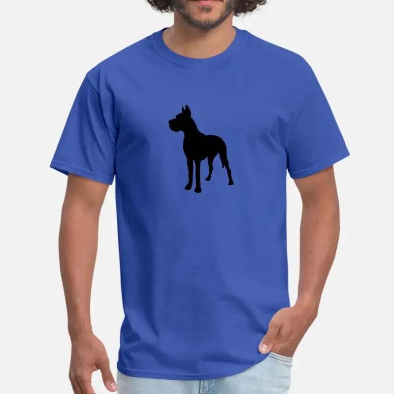 Men-Blue Новая стильная укороченная Мужская футболка Great Dane, Хлопковая мужская футболка с круглым вырезом против морщин, Мужская футболка с коротким рукавом, одежда, топ, футболка - Цвет: Men-Blue