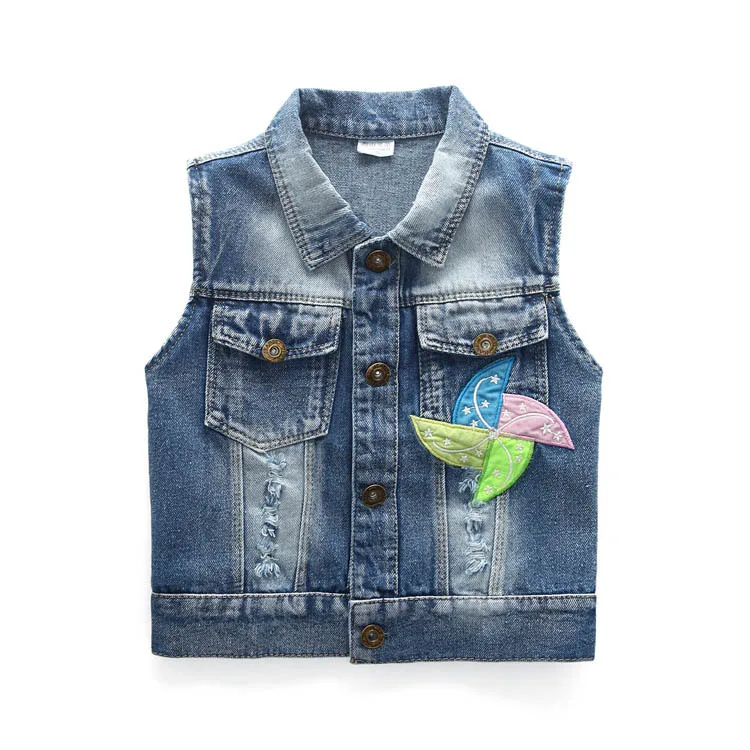 201 новая стильная детская джинсовая куртка на весну и осень, жилет, ковбойский жилет без рукавов для малышей, тонкий детский жилет