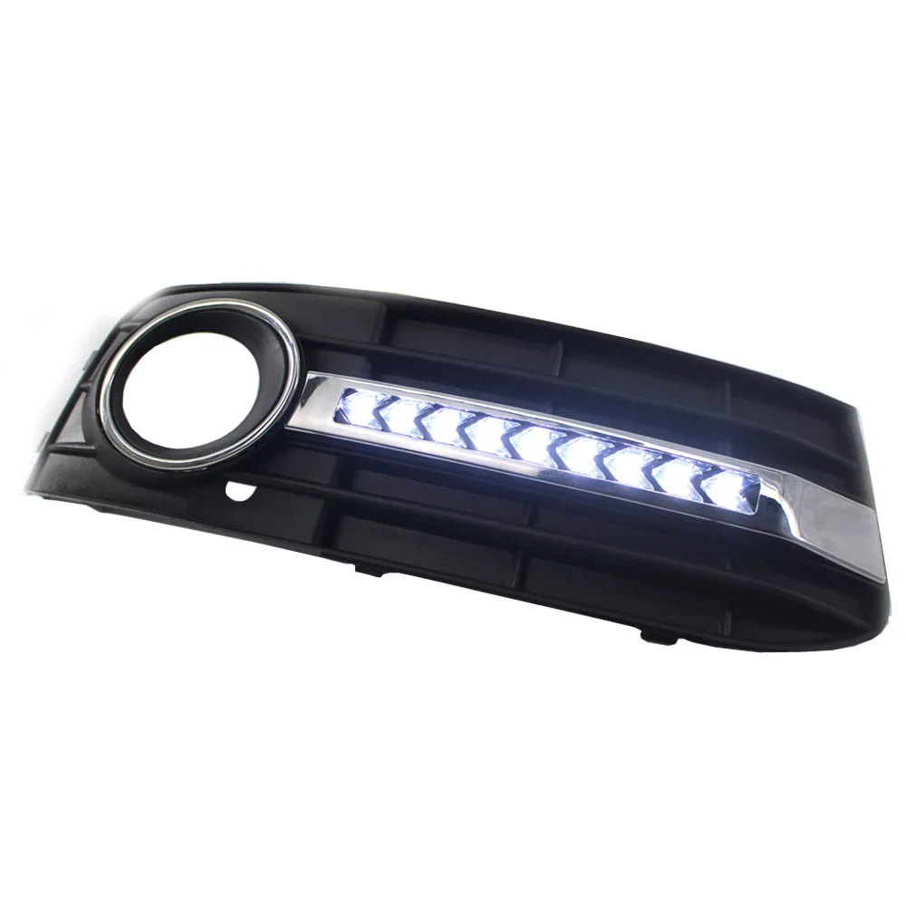 

Car Flashing 1 pcs/Set For Audi A4 A4L B8 2009 2010 2011 2012 LED DRL Daytime Running Lights Daylight Fog Lamp Cover Hole
