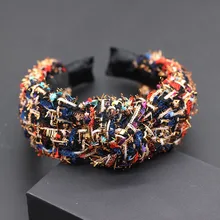 Цветная тканевая Повседневная повязка на голову, новая корейская мода, аксессуары для волос для диких девушек, цветная ткань, индивидуальная повязка на голову для танцевальной вечеринки 715