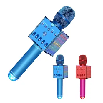 

Stage light design Bluetooth Wireless Microphone Speaker Handheld Microphone Karaoke Mic Music Player Singing Recorder Mic