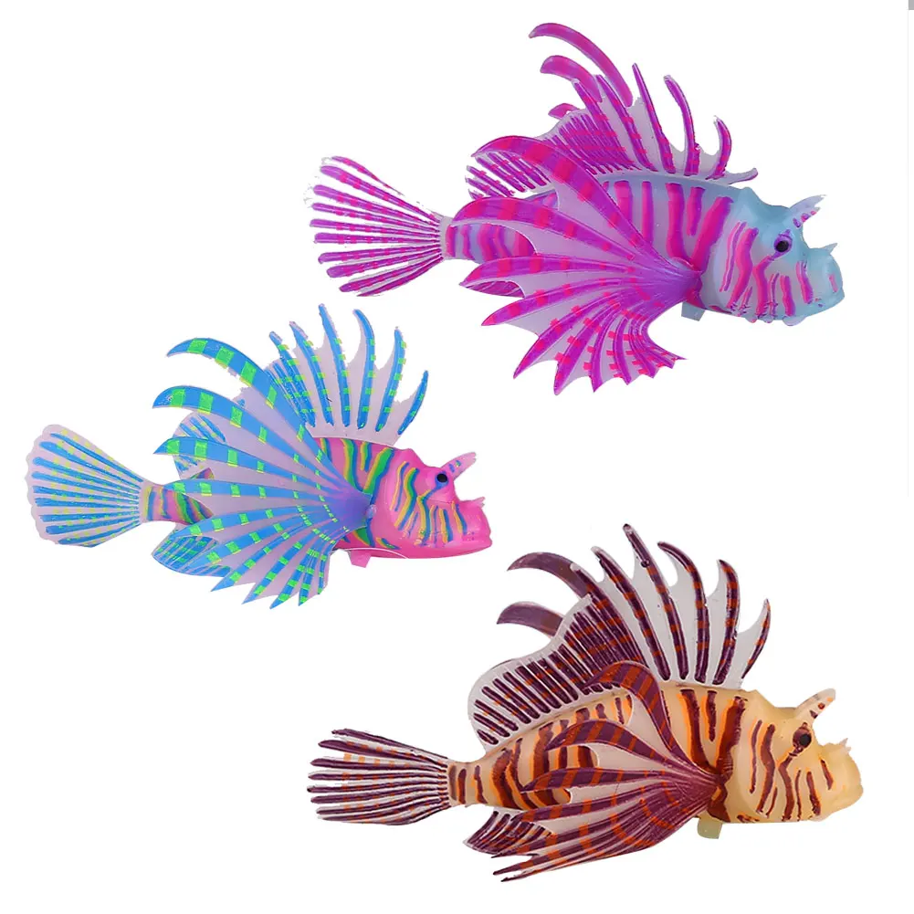 Aquariums and Supplies Floating Luminous Landscape Decoration Animal Ornaments Silicone Fish Style Underwater Safety