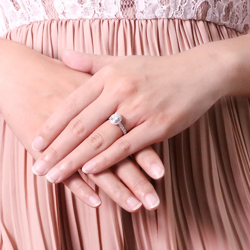 AEAW 6,5 мм 1.0ct круглая огранка 14k белое золото Желтое золото Moissanite кольцо Оригинальное ослепительное украшение для девушек для женщин