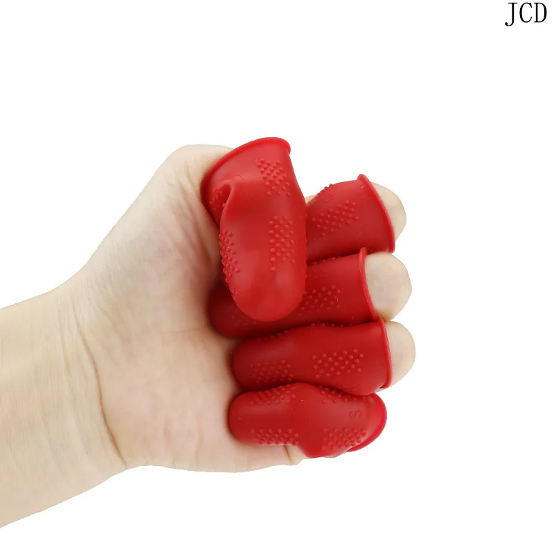 JCD 5pcs/set Silicone Finger Protector Sleeve Cover Anti-cut Heat Resistant Anti-slip Fingers Cover For Cooking Kitchen Tools