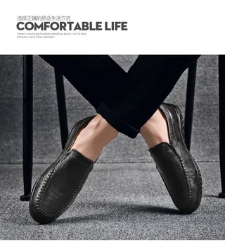 

Men's shoes comfortable and breathable in spring Doudou casual shoes cow leather soft upper soft rubber sole shoeet