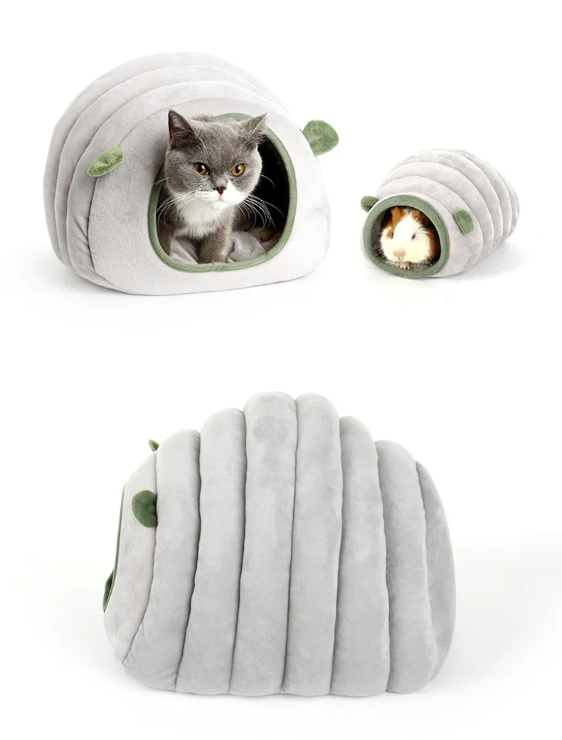 Pet Dog Cat House Bed Hamster Cotton Nest For Puppy Cat Tent Warm Pet Bed Closed Small Dog Sleeping Bag Removable Mattress