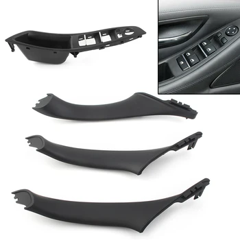 

Black Car Inner Window Switch Armrest Panel Door Handle Kit For BMW 5 Series F10 F11 520i 530i 535i 2006 2007 2008 2009 2010 RHD
