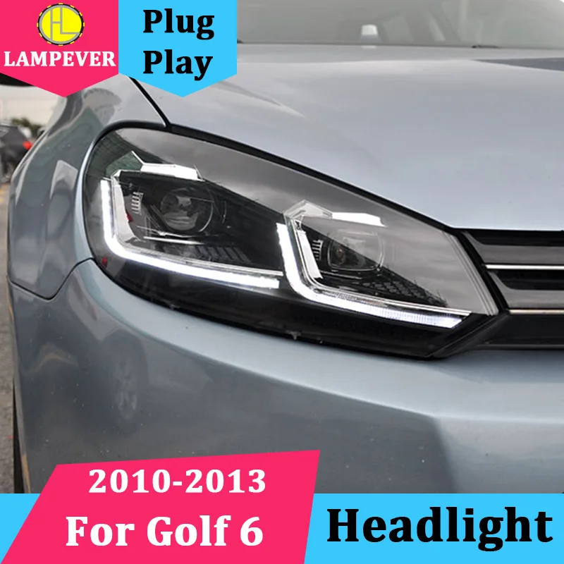 

Car Styling For Volkswagen Golf 6 2009-2013 LED Headlight for MK6 GOLF 6 R20 Head Lamp LED DRL Bi-Xenon LED Dynamic turn signal