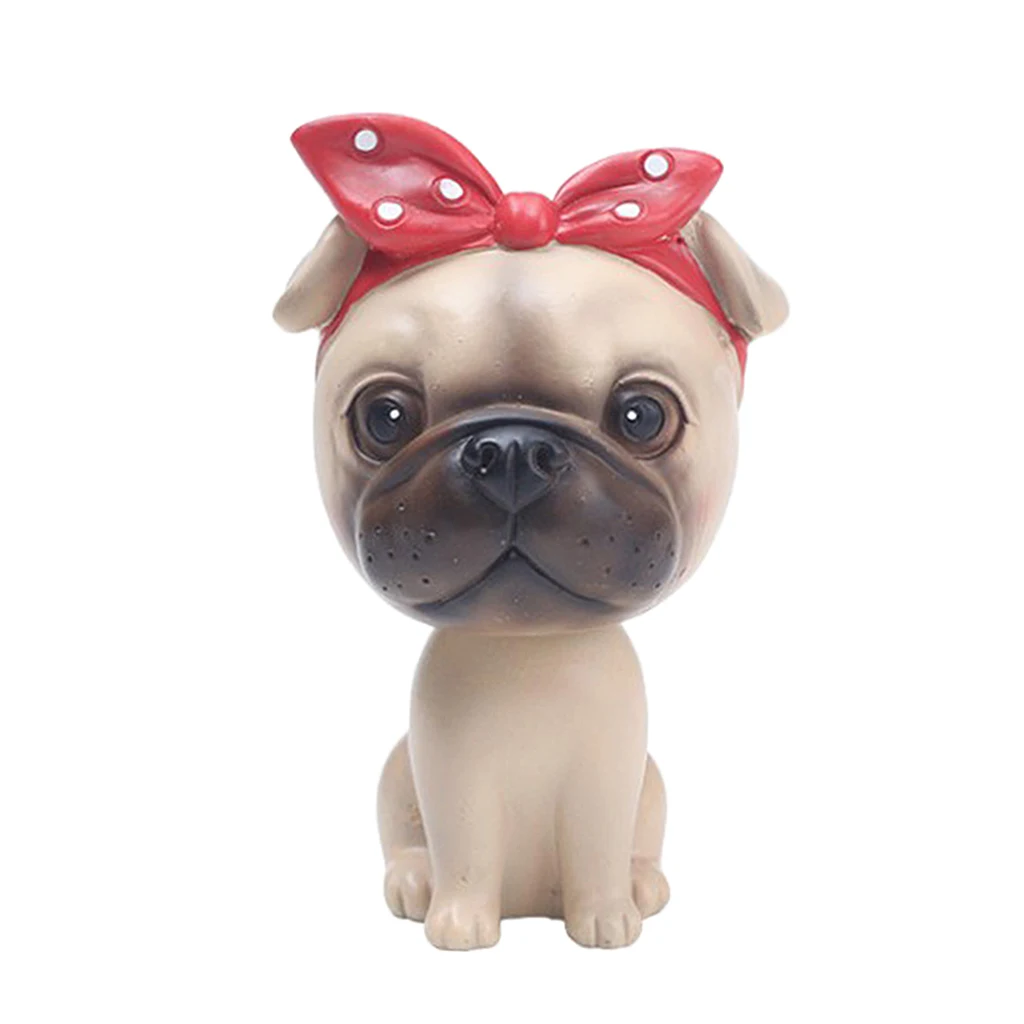 Cartoon Cute Dog Car Shaking Head Doll Bulldog Car Dashboard Table Decor for Home Office Desk Display Kids Gifts