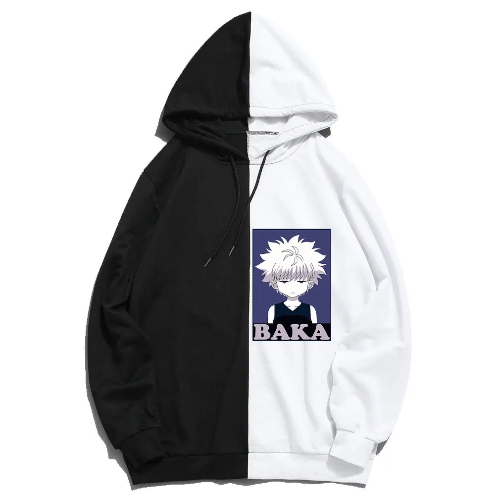 Толстовка Hunter X с капюшоном Zoldyck Baka тонкая двухцветная одежда в стиле Харадзюку
