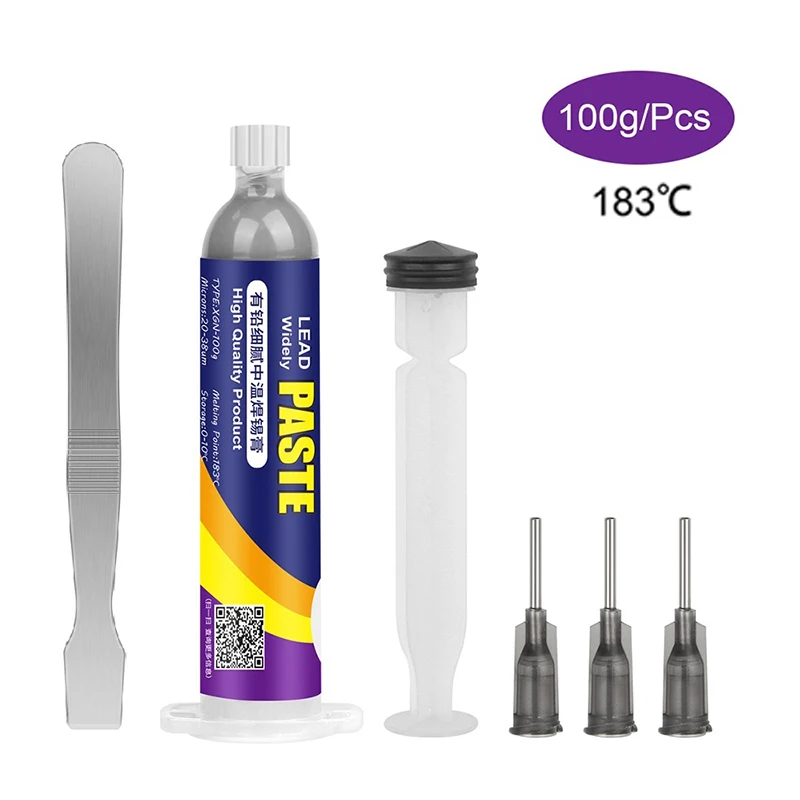 60g/100g Syringe Tin Soldering Paste 183℃ Melting Point Solder Paste Flux BGA/SMD/PCB Welding Repair Tools nc 559 asm needle tube solder flux rosin tools for mechanic bga reballing kit syringe flux soldering welding paste