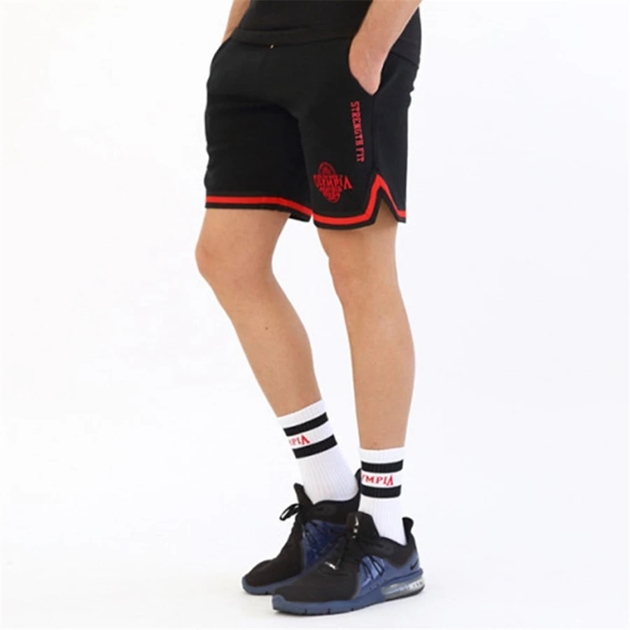 Новинка, модные мужские спортивные шорты, брюки, хлопковые спортивные штаны для бодибилдинга, фитнеса, шорты для бега, повседневные спортивные шорты