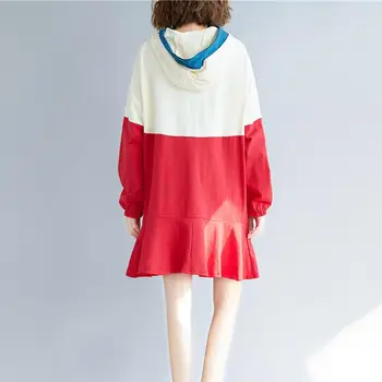 

2019 Autumn Casual Sleeveless Sweatshirt Dress Women Hooded Collar Simple Party Mini Dress