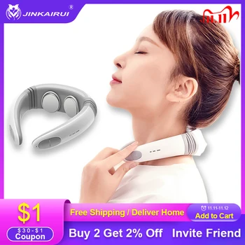 

Jinkairui Electric Pulse Neck Massager Infrared Heating Protector Physical Therapy Relief Pain Tool Cervical Relax Massagem