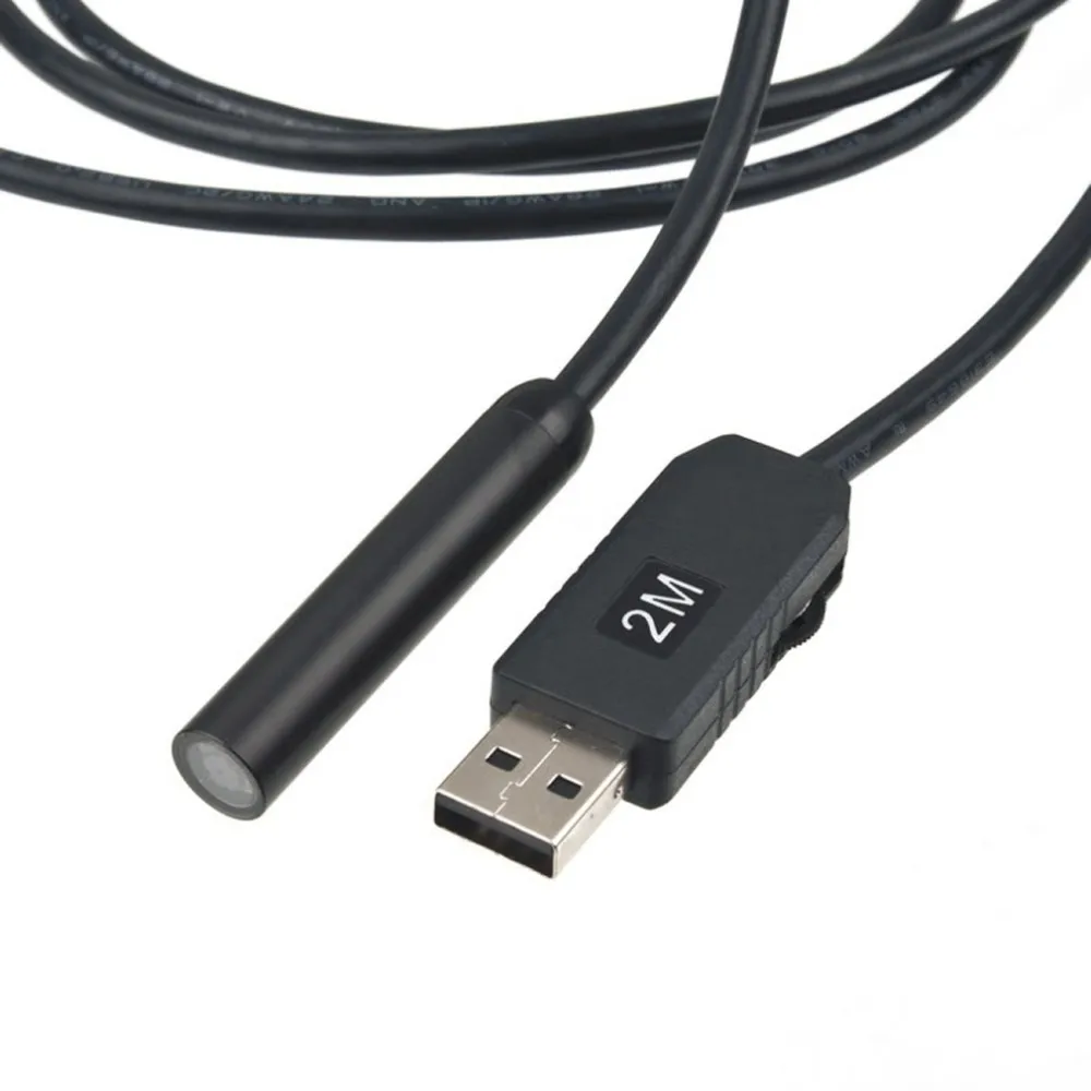 2 м USB Водонепроницаемый Регулируемый эндоскоп для осмотра змеи бороскоп