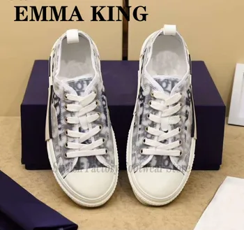 

2020 Designer Platform Frosted Leather Woman's Sneakers Lady PVC Translucent Stitching Trainers Graffiti Lace Up Women's Flats S