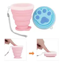 200ML Travel Cup Cat Claw Silicone Retractable Folding Cups Telescopic Collapsible Coffee Cups Outdoor Sport Water Cup