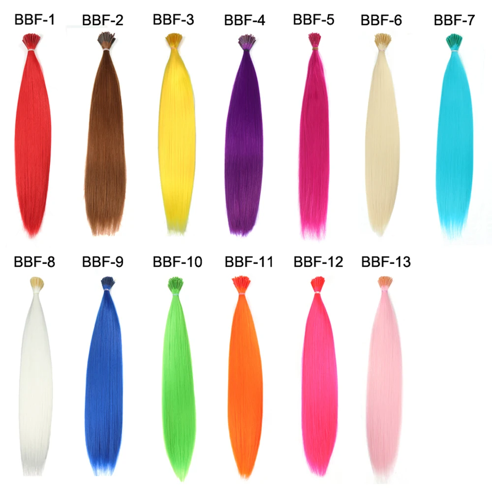 Fili colorati per l'estensione della piuma dei capelli 10 pezzi I Tip Hairpiece sintetico capelli finti Zebra Line estensioni dei capelli piuma