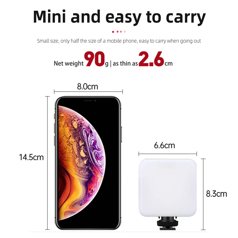 6W Mini RGB LED Video Light with Tripod 2700K-6500K On Camera Fill Light Photography Lighting For Tiktok Vlog Light lamp