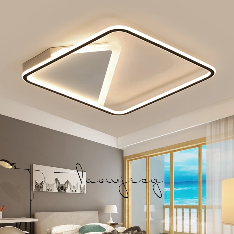 

Black mixed white modern led Ceiling Lights for small living room bedroom study home remote control AC110-220V ceiling lamp