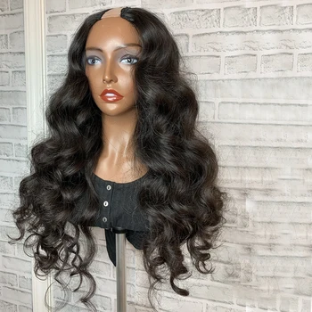 

Body Wave U part Human Hair Wigs for Women 200Density Available Middle Open U Part Indian Remy Wavy Wigs None Lace Wigs