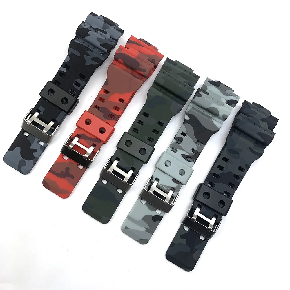 Ремешок резиновый для наручных часов G Shock сменный черный спортивный