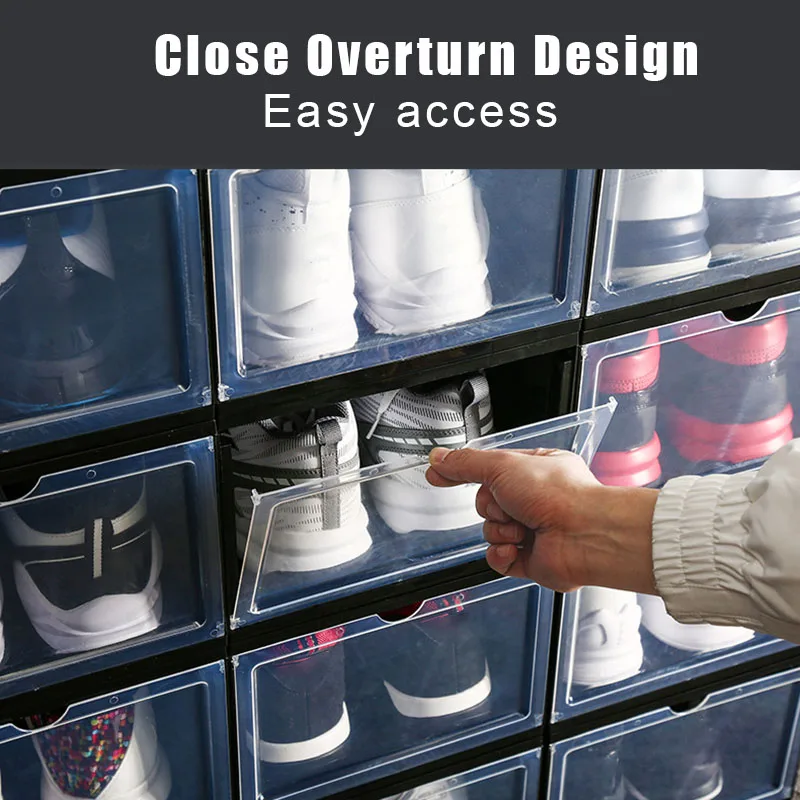 Koop Boot Schoen Plastic Opbergdoos Transparante Doos Stapelbaar Case Lade Organizer Thuis FPing