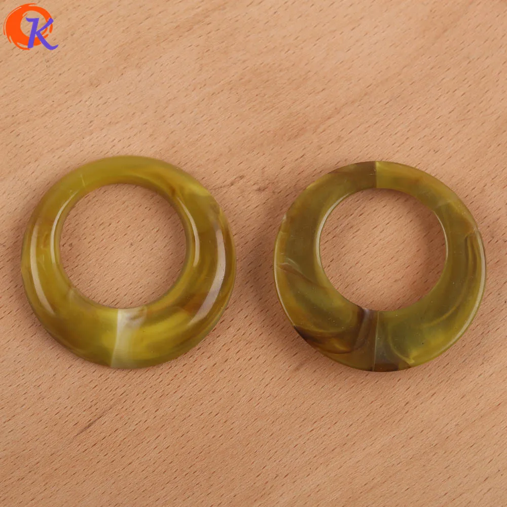 Cordial Design 43x43MM 100pcs Jewelry Accessories/Acrylic Beads/Marble Effect/Ring Shape/Hand Made/DIY Making/Earring Findings