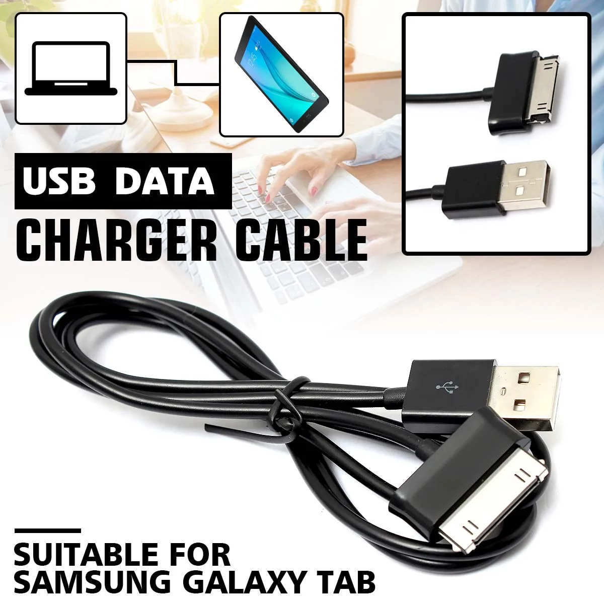 For Samsung Galaxy Note 10.1 Tab Tablet ECC1DP0UBEG USB Cable +