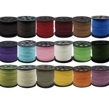 

3mm x1.5mm 100 meter mixed black Faux Flat Suede velvet Lace Leather Cord Jewelry DIY Rope bracelet Jewelry accessories hgt2