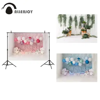 

Allenjoy Smash Cake Birthday Party Photography Backdrop indoor Pink Balloons Photo Background decorations girl baby photoshoot
