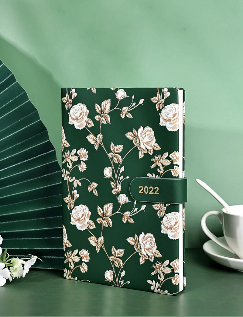 Bloco de Notas Bloco de Calendário Agenda Papelaria Caderno Organizador a5 Bala Diário Flor Escritório Sketchbook Semanal 2022 3 High Quality Material escolar e de escritório