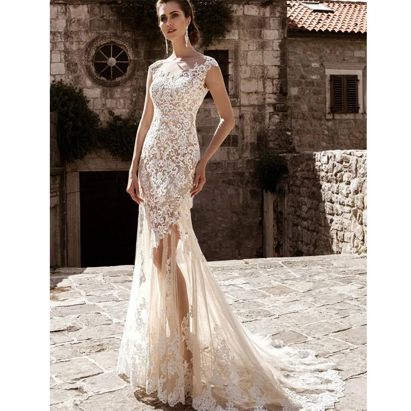 Robe de mariee кружевное свадебное платье со съемной юбкой Vestido De Novia Быстрая свадебное платье с аппликацией Платья для мам