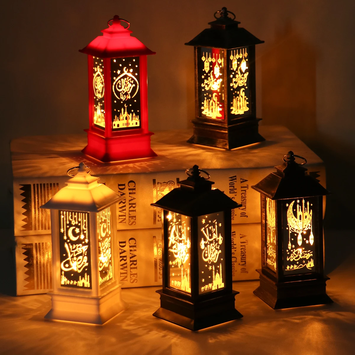 Lanterne LED pour le Ramadan, lumière à vent, décoration pour la