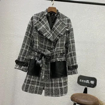 

European station Windbreaker Women 2020 Autumn Winter Woolen Coats New Fashion Loose ThinTassel Wool Jacket Outerwear N1097