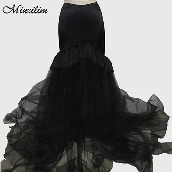 

Minxilim Floor-Length Skirts for Women Elegant High Waist Pleated Tulle Skirt Bridesmaid Ball Gown Bridesmaid Party Clothing