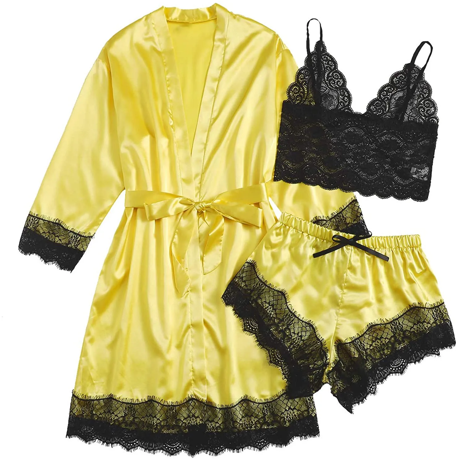 

Размера плюс сексуальное женское белье для женщин Шелковый полосатый халат Атласный халат, одежда для сна, пижамы, женская ночная сорочка банный халат нижнее белье размера плюс #