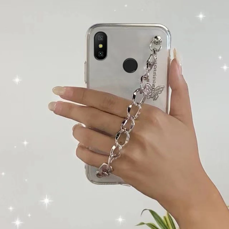 Чехол с цепочкой-бабочкой для huawei P40 P30 P20 honor 30 10 9 8 20 Lite Pro 9C 9A 9S 8C 8X 8A 8S P smart