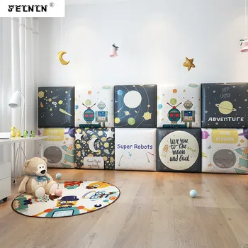 

Space pattern anti-collision wall stickers soft bag 3d wall stickers wallpaper kids room environmental protection foam stickers