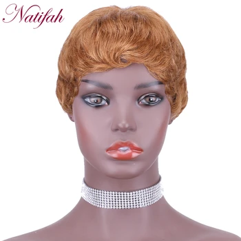 

Natifah 4inch Short Straight Hair with Bangs Synthetic Hair Lace Wigs Black Color Hair Extension Wigs for Women