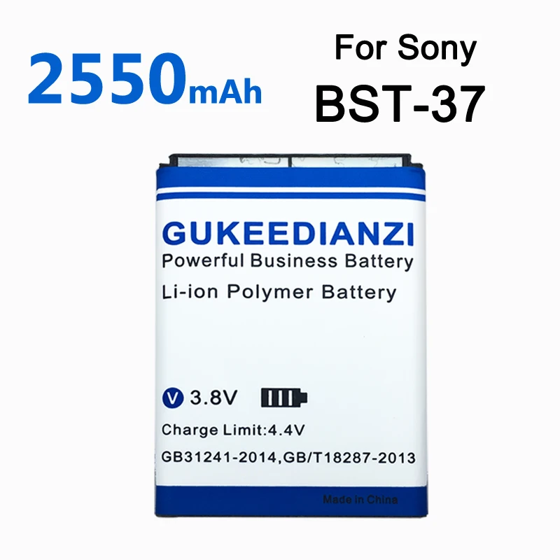 GUKEEDIANZI BST-37 телефон Батарея 2550 ма-ч для sony Ericsson K750 D750i K758C S600C V600 W550C W550I W600c W700 W710 W710C W800