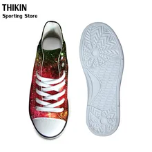 THIKIN/Детская спортивная обувь с высоким берцем и 3D принтом галактики; кроссовки из лучевой кожи для мальчиков и девочек; Детские повседневные парусиновые кроссовки с рисунком